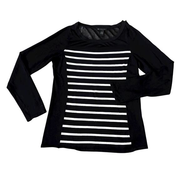 INC International Concepts Navy/White Striped Sweater Womens Size L - Picture 1 of 7